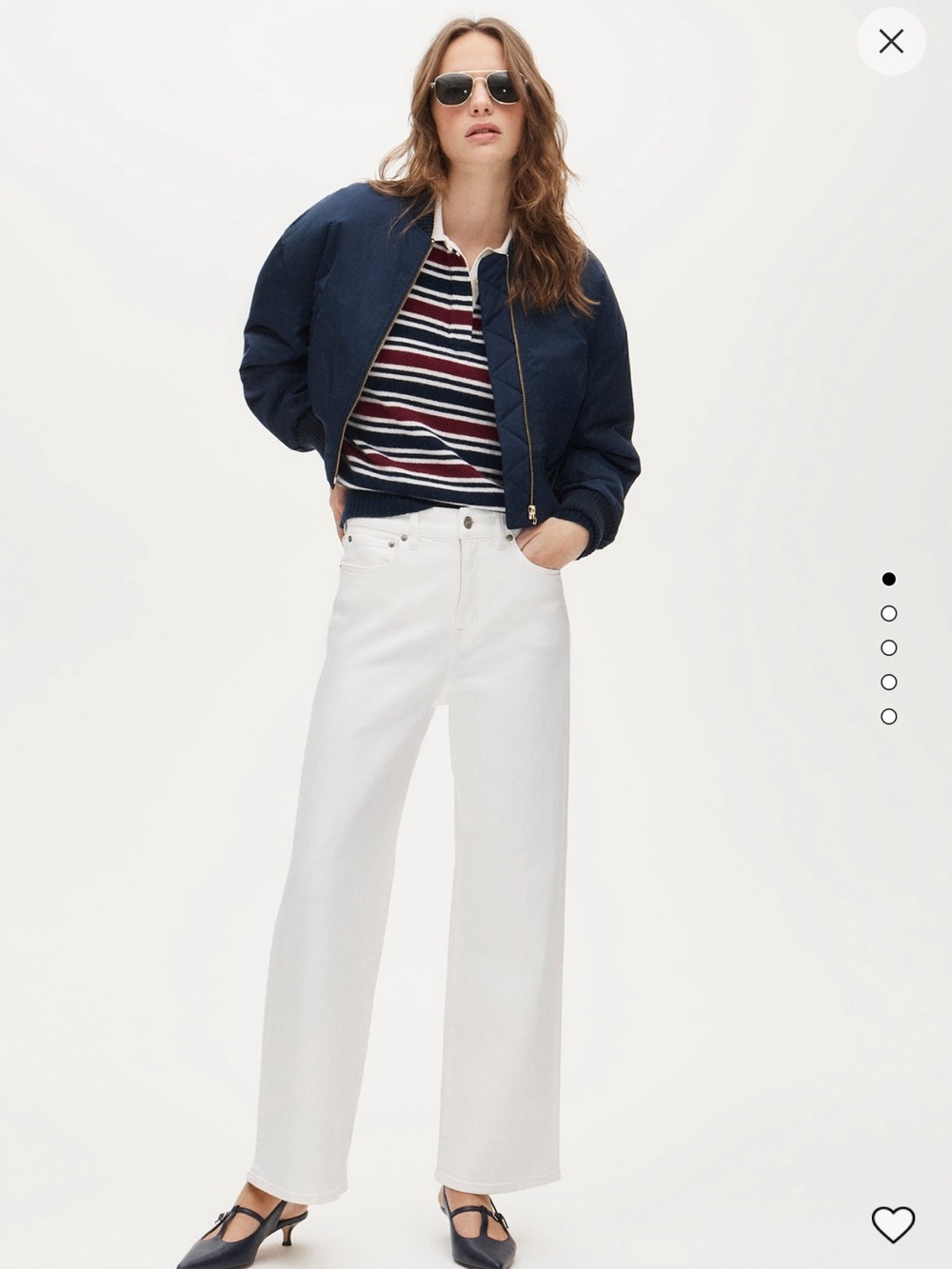 J. Crew White Curvy Slim-Wide Jeans